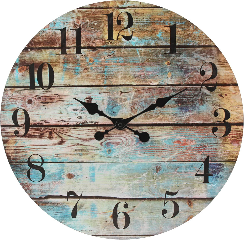 Battery Operated Farmhouse Wood Wall Clock — 18" — 18 Inch