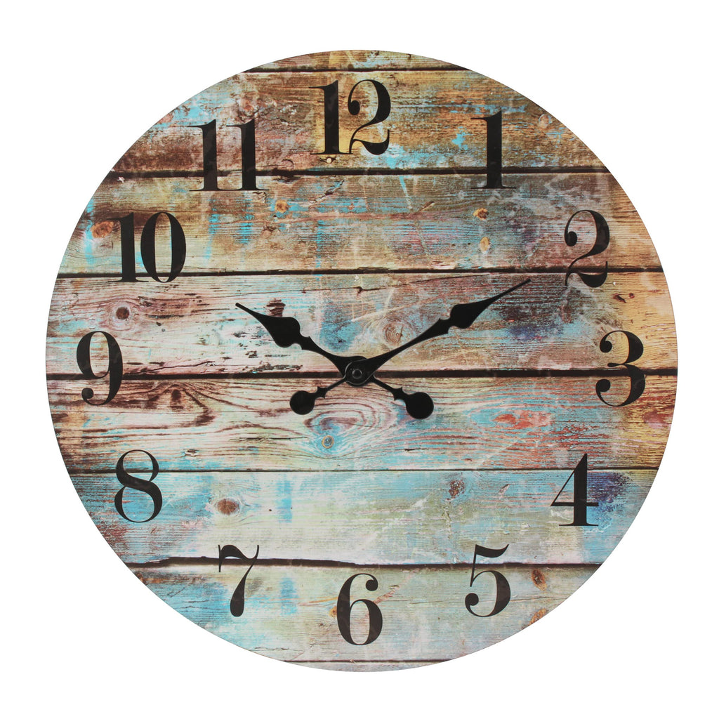 Battery Operated Farmhouse Wood Wall Clock — 18"