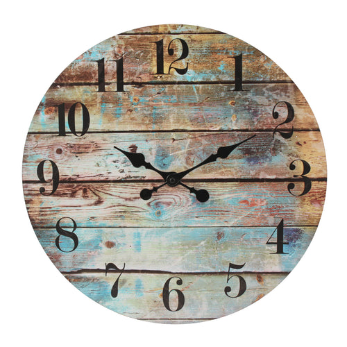 Battery Operated Farmhouse Wood Wall Clock — 18"