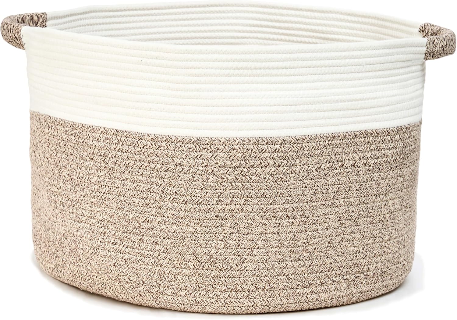 Round Boho Black Throw Pillow — 16" — White/Mixed Brown