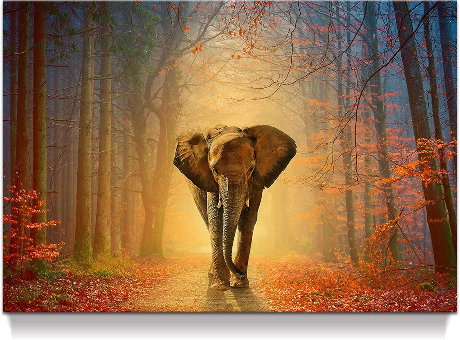 Farmhouse Black Wall Art — 16" — Forest Elephant
