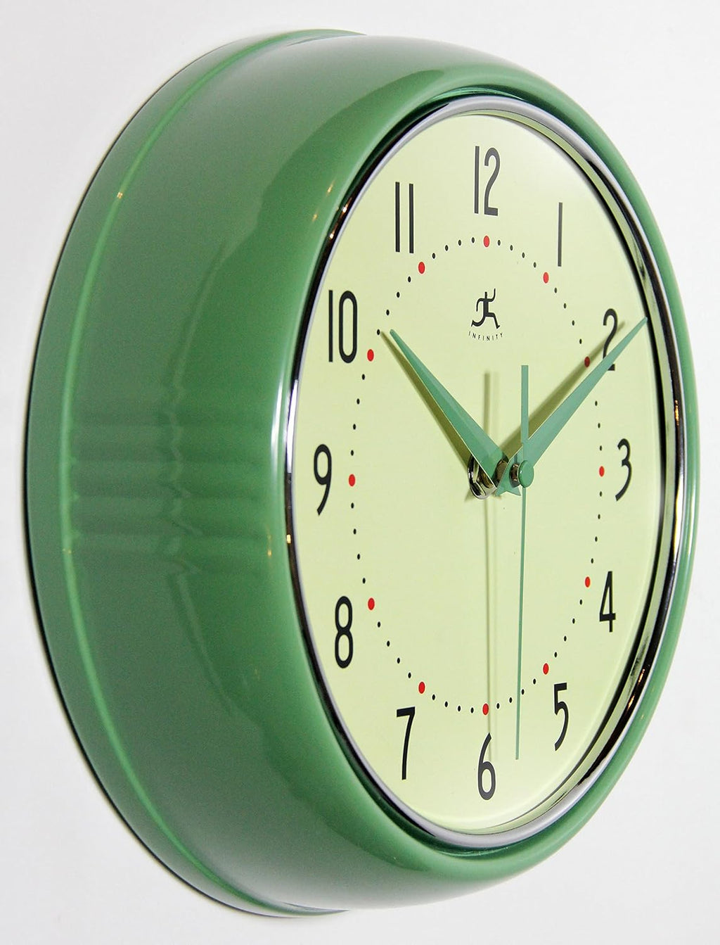 Mid-Century Black Wall Clock — 9" - View 2