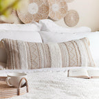 Tufted Boho Beige Pillow Cover — 36"