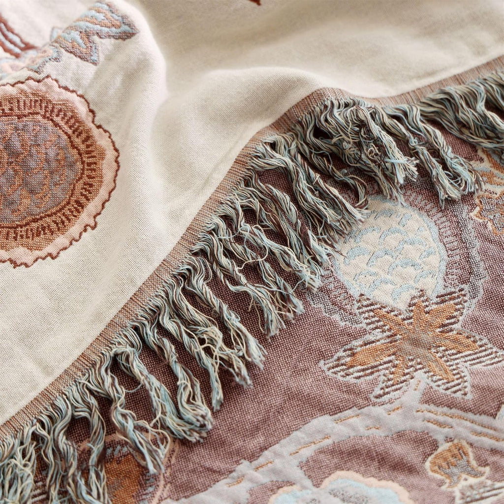 Boho Blue Throw Pillow — 90" - View 7