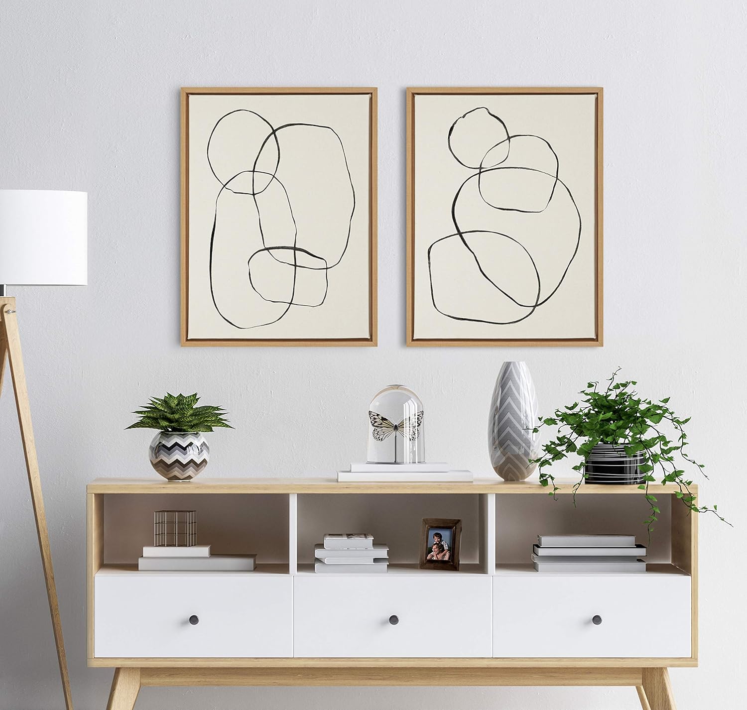 Linen Modern Beige Canvas Wall Art — 18x24 - View 4