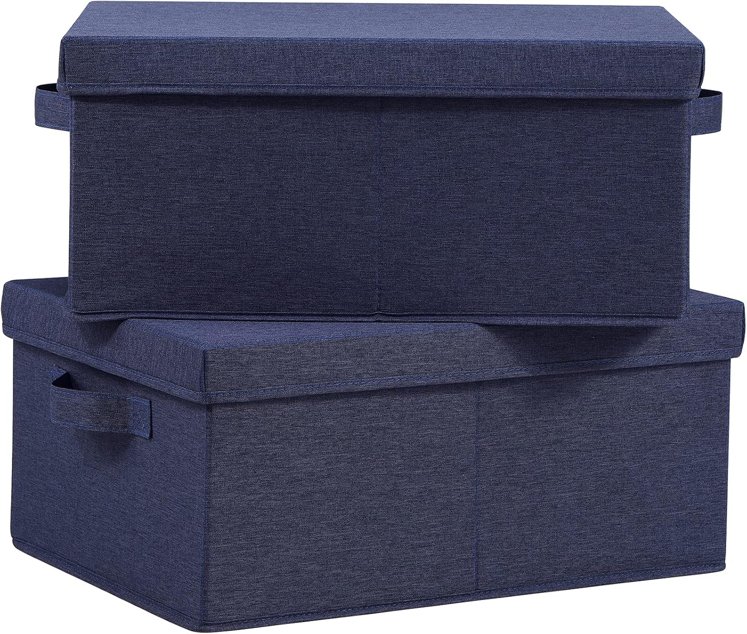 Beige Storage Bin — 16.5" — Blue
