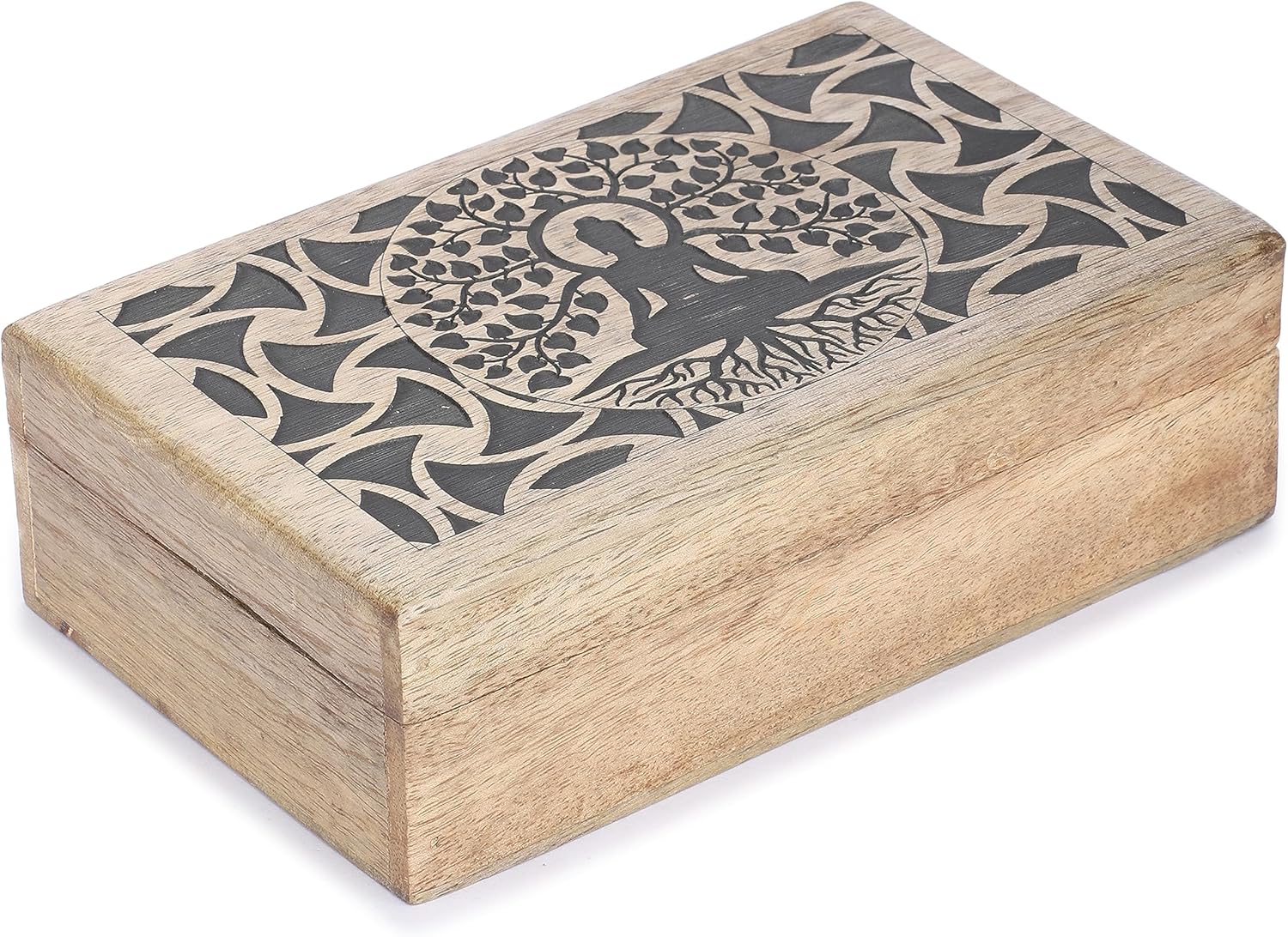 Handcrafted Wood Storage Basket — 5" — Buddha Tree Black