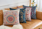 Velvet Boho Blue Throw Pillow Cover — 18" - View 6
