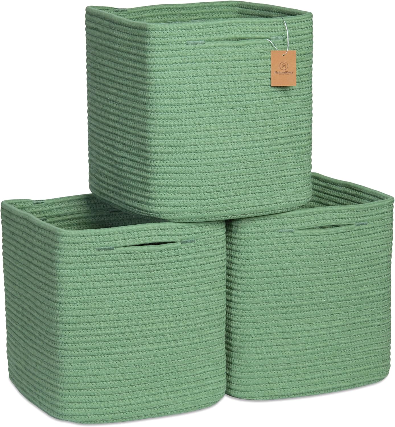 Boho Beige Vase — 11" — Green