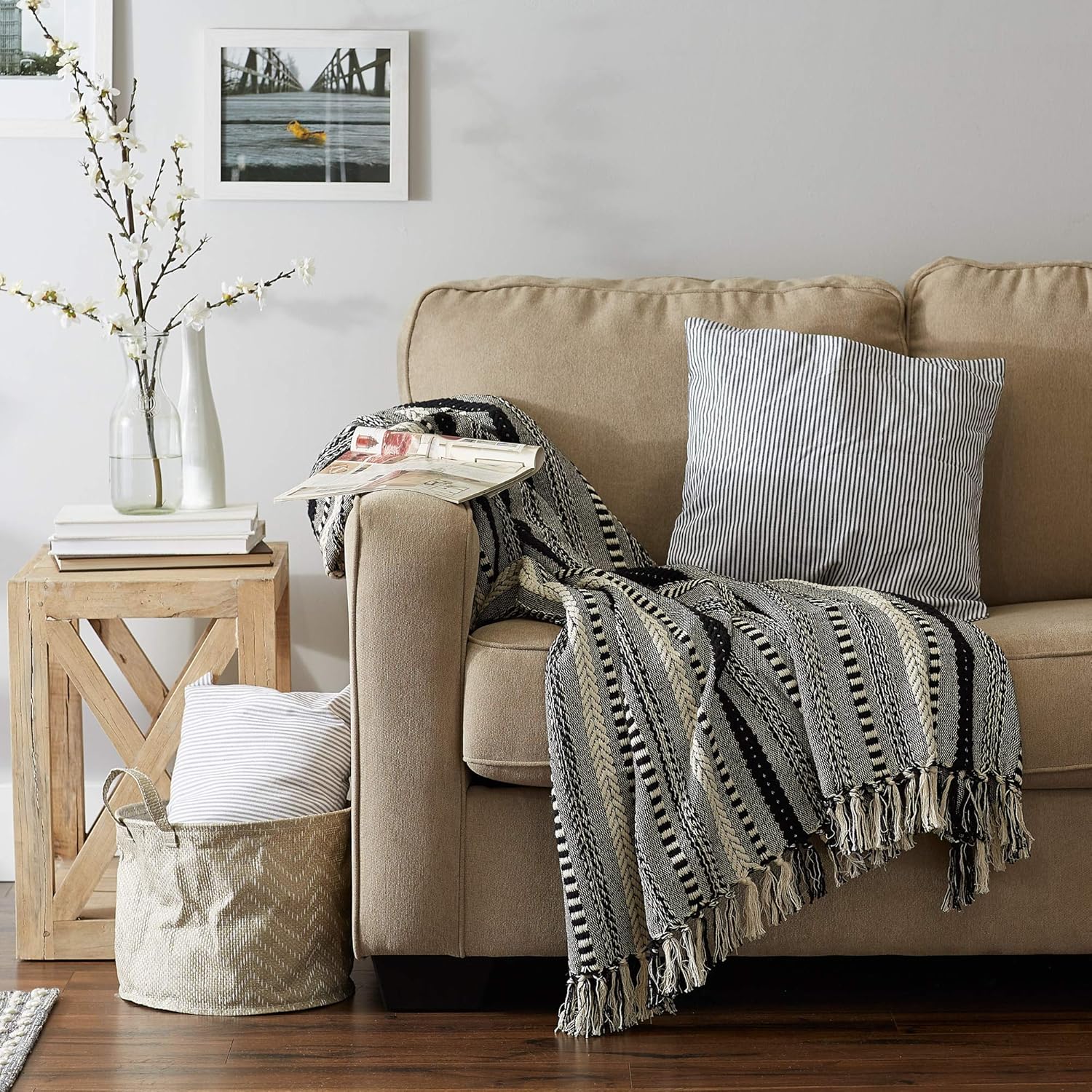 Beige Throw Pillow — 60" - View 3