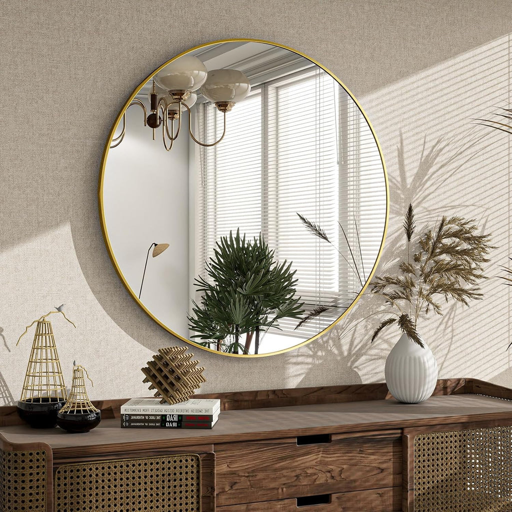 Luxe Black Round Mirror — 24" - View 8