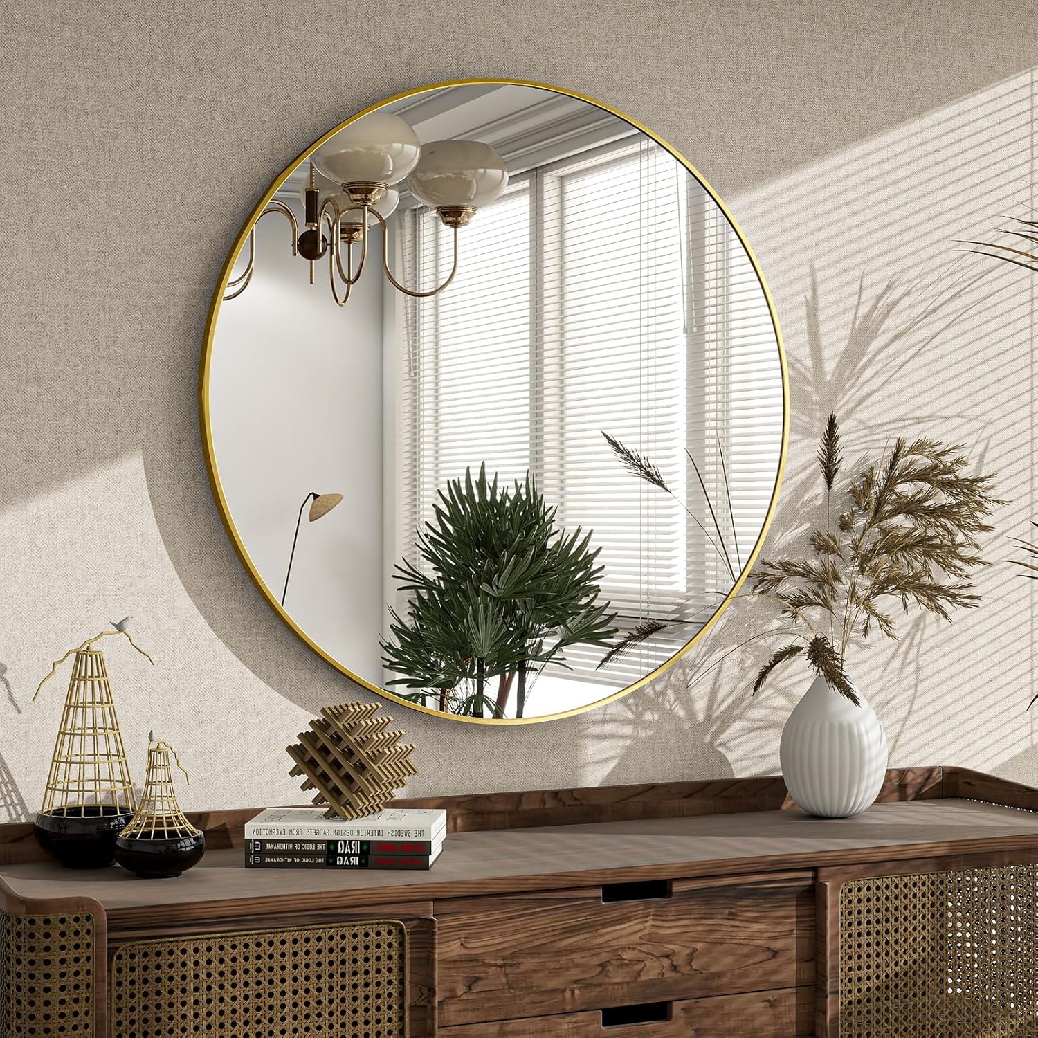 Luxe Black Round Mirror — 24" - View 8