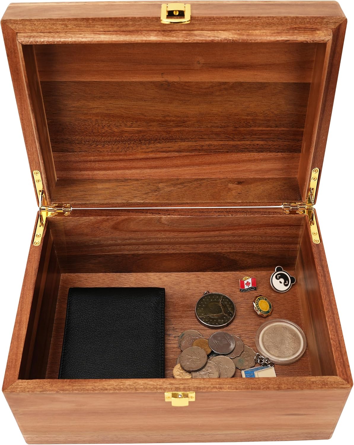 Farmhouse Wood Storage Basket — 3" — 11 x 8 x 5.25 inch