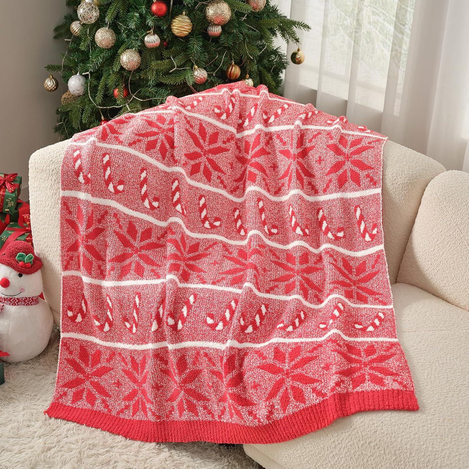 Red Throw Pillow — 50" - View 2