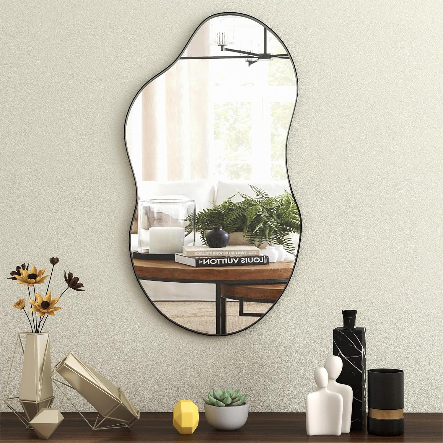 Antique Luxe Black Wall Mirror — 20" — Black