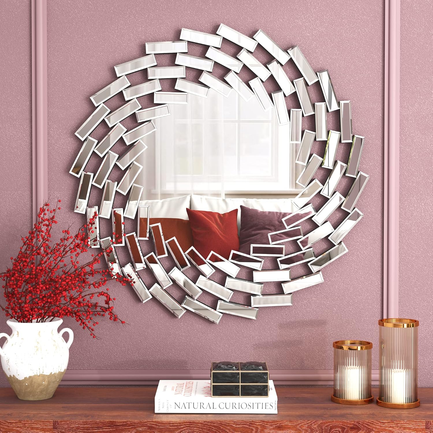 Beveled Modern Glass Wall Mirror — 31.5" — 31.5"L x 31.5"W