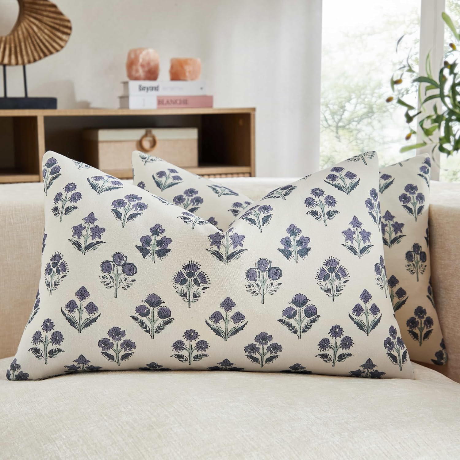Boho Blue Pillow Cover — 18" — Purple