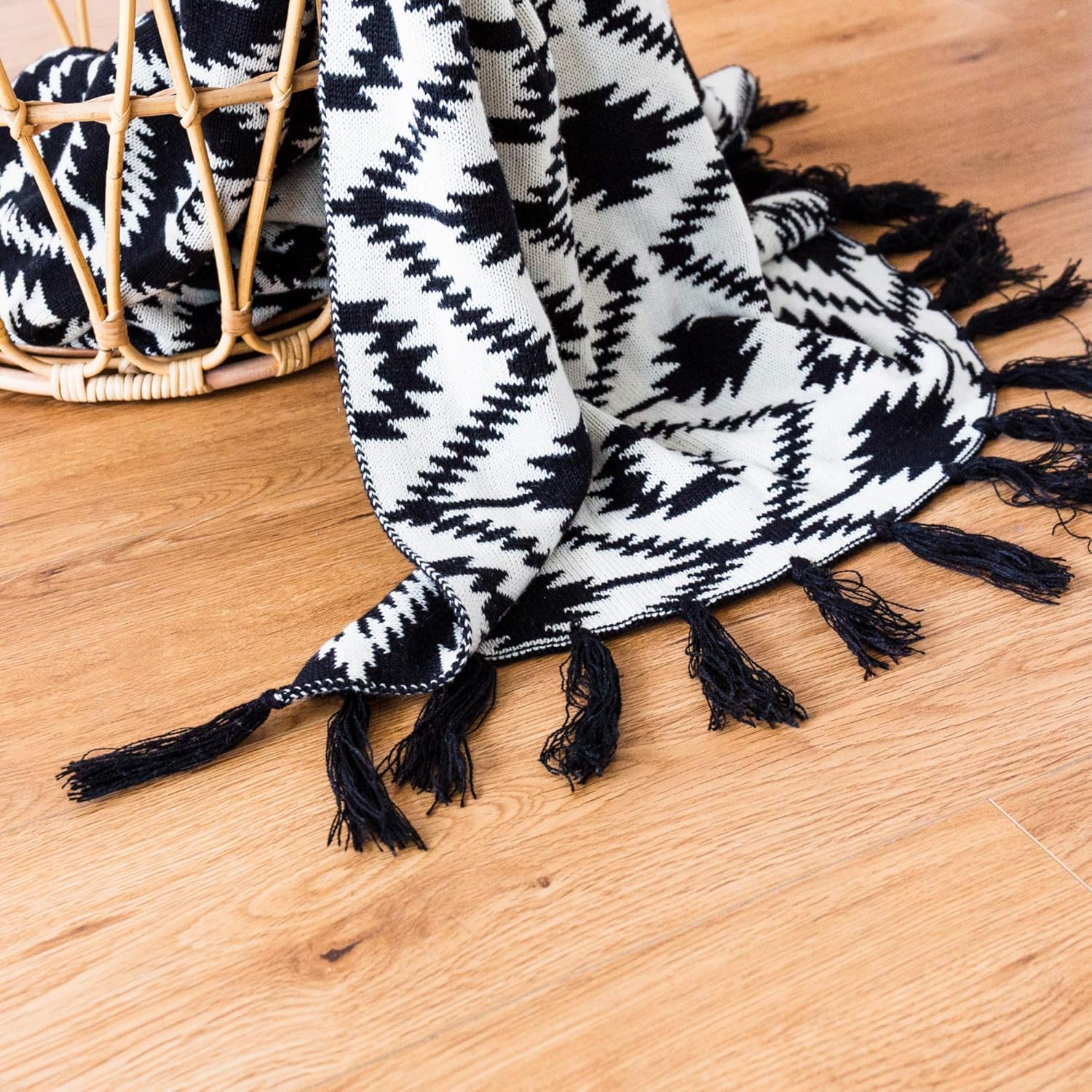 Knit Boho Fabric Throw Pillow — 60" - View 8