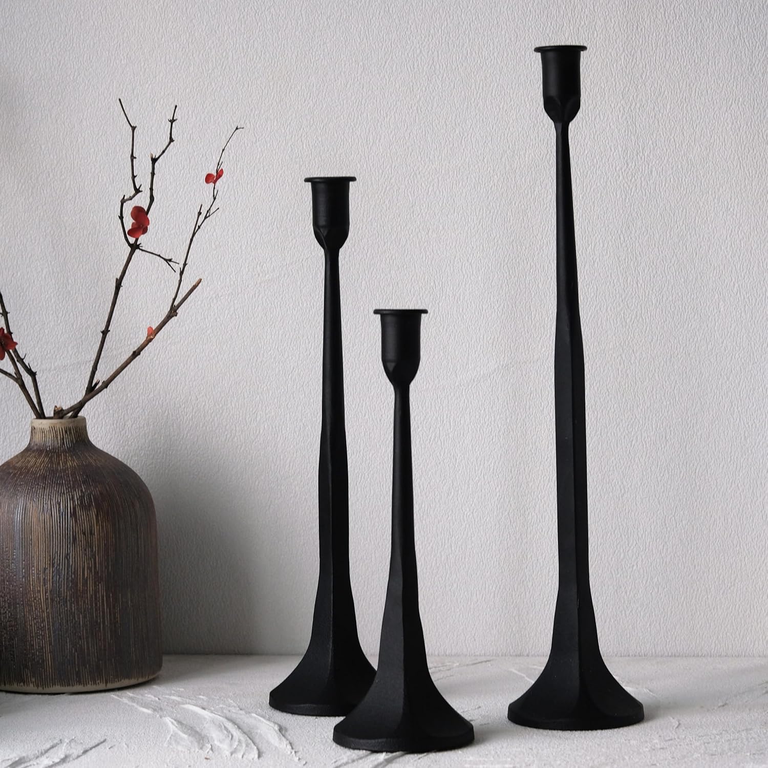 Luxe Black Candle — Set of 3 — Black