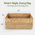 Boho Rattan Storage Basket — 17" - View 3