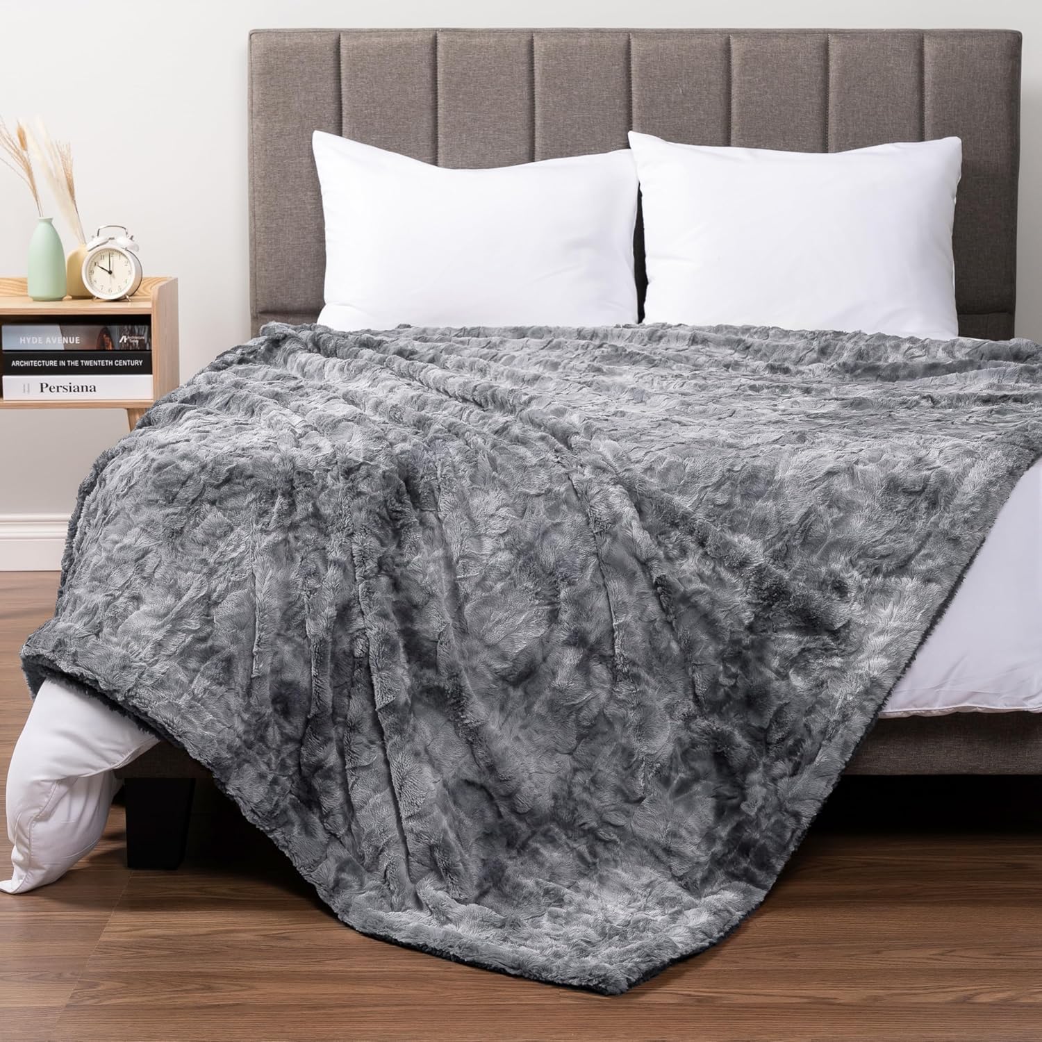 Beige Throw Pillow — 80" — Grey