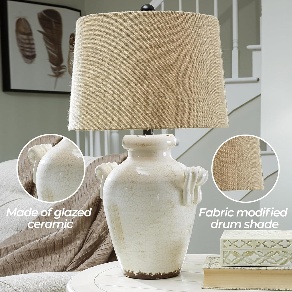 Farmhouse Ceramic Table Lamp — 27" - View 3