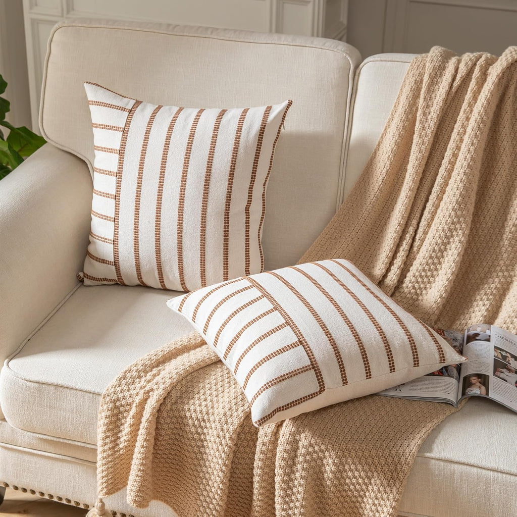 Boho Beige Throw Pillow Cover — 20" - View 4