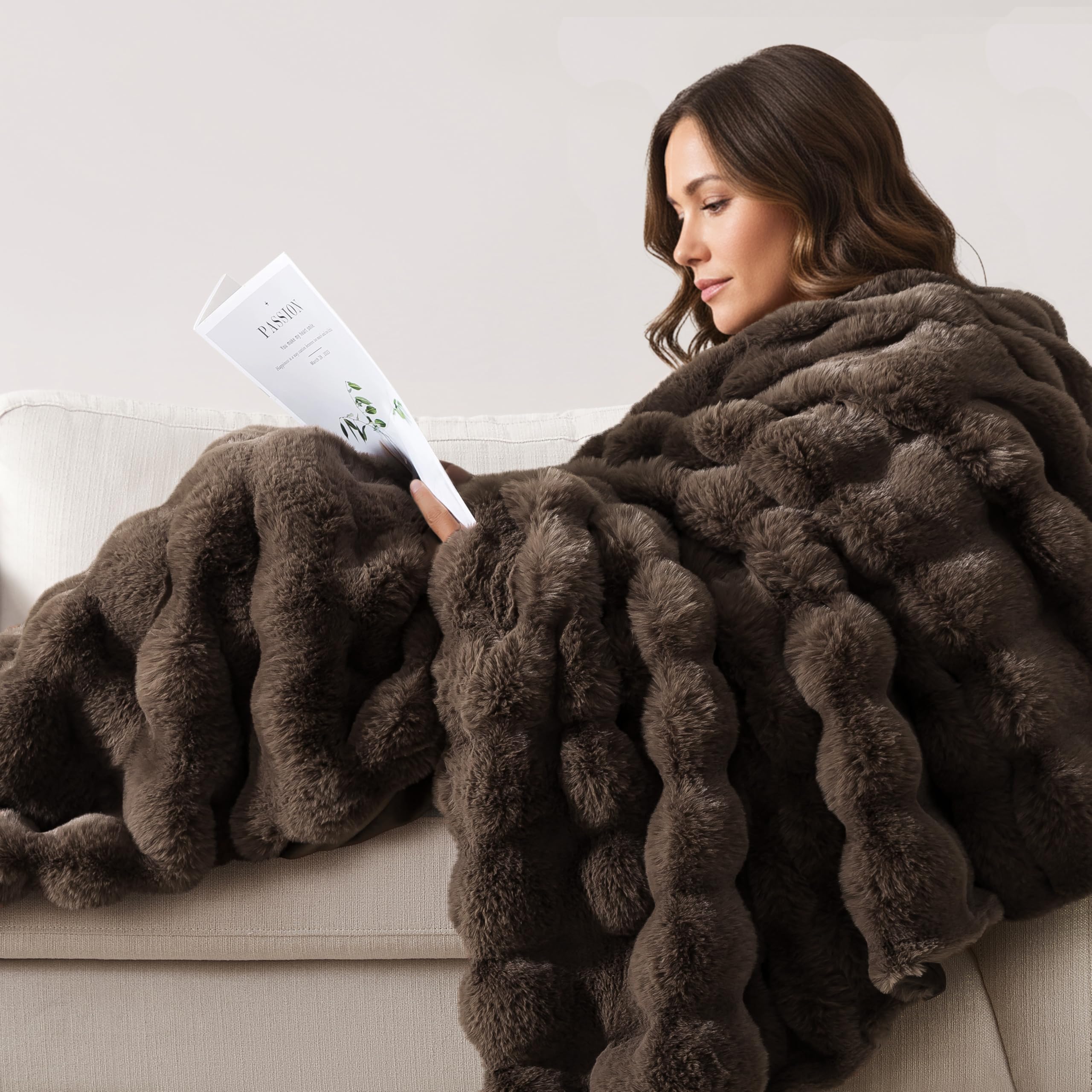 Luxe Beige Throw Pillow — 50"