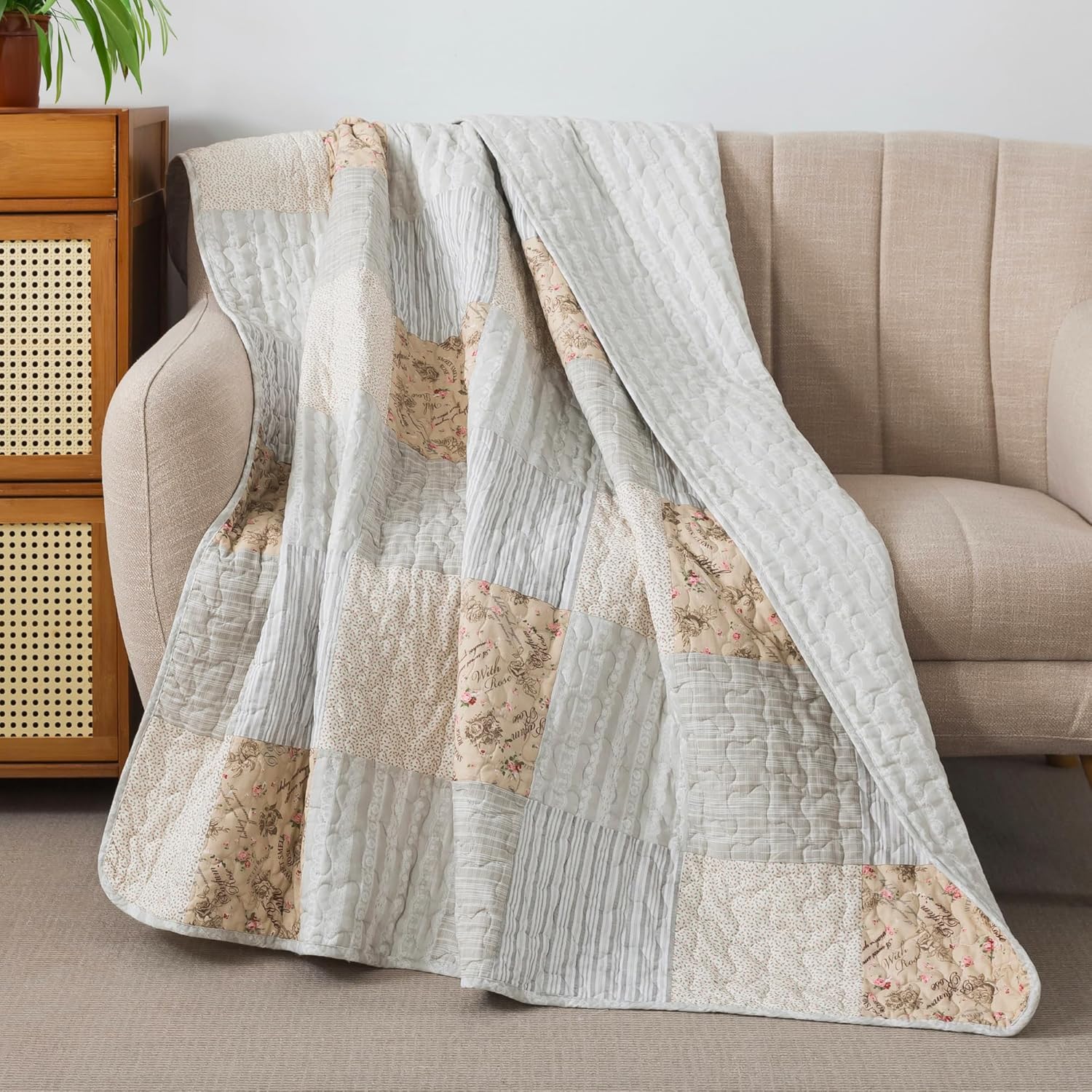 Farmhouse Blue Throw Pillow — 50" — Country Lane