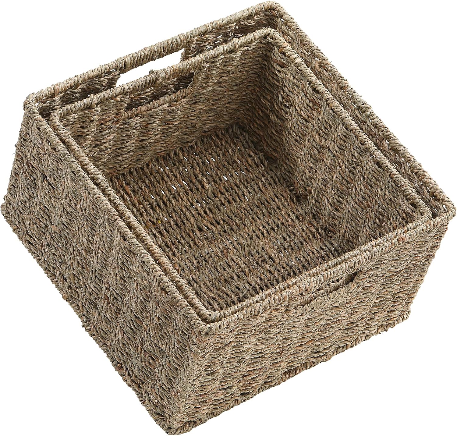 Boho Beige Woven Basket — 6" — 13 x 13 x 7.5 inches