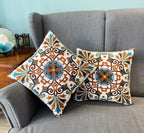 Embroidered Boho White Throw Pillow Cover — 18x18 - View 2