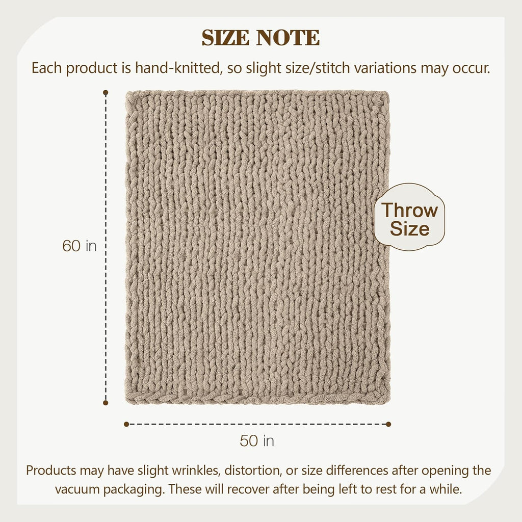 Knit Boho Beige Throw Pillow — 50" - View 3