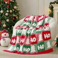 Green Throw Pillow — 60" — Red/Green Hohoho Checker