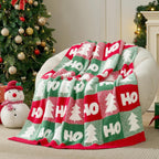 Green Throw Pillow — 60" — Red/Green Hohoho Checker