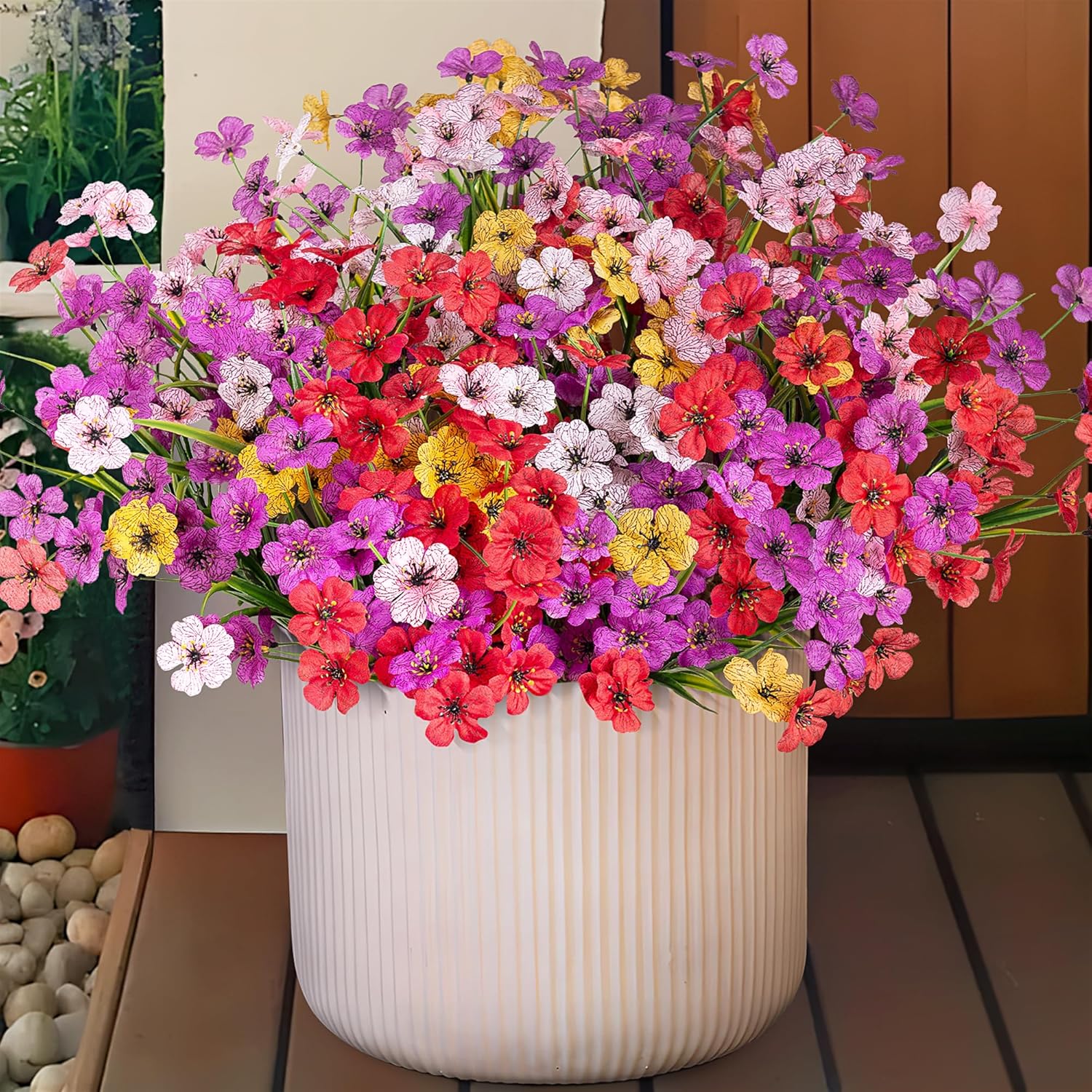 Pink Artificial Plant — Multi（red, White, Pink, Purple, Yellow）