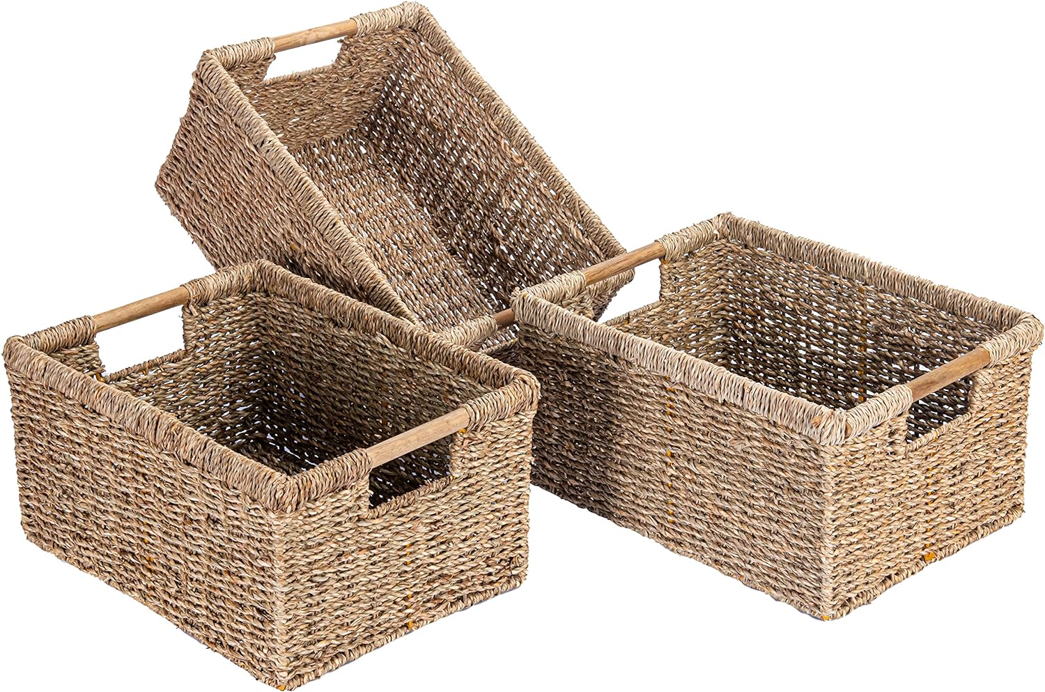 Rectangular Beige Basket — 14.5" — Seagrass