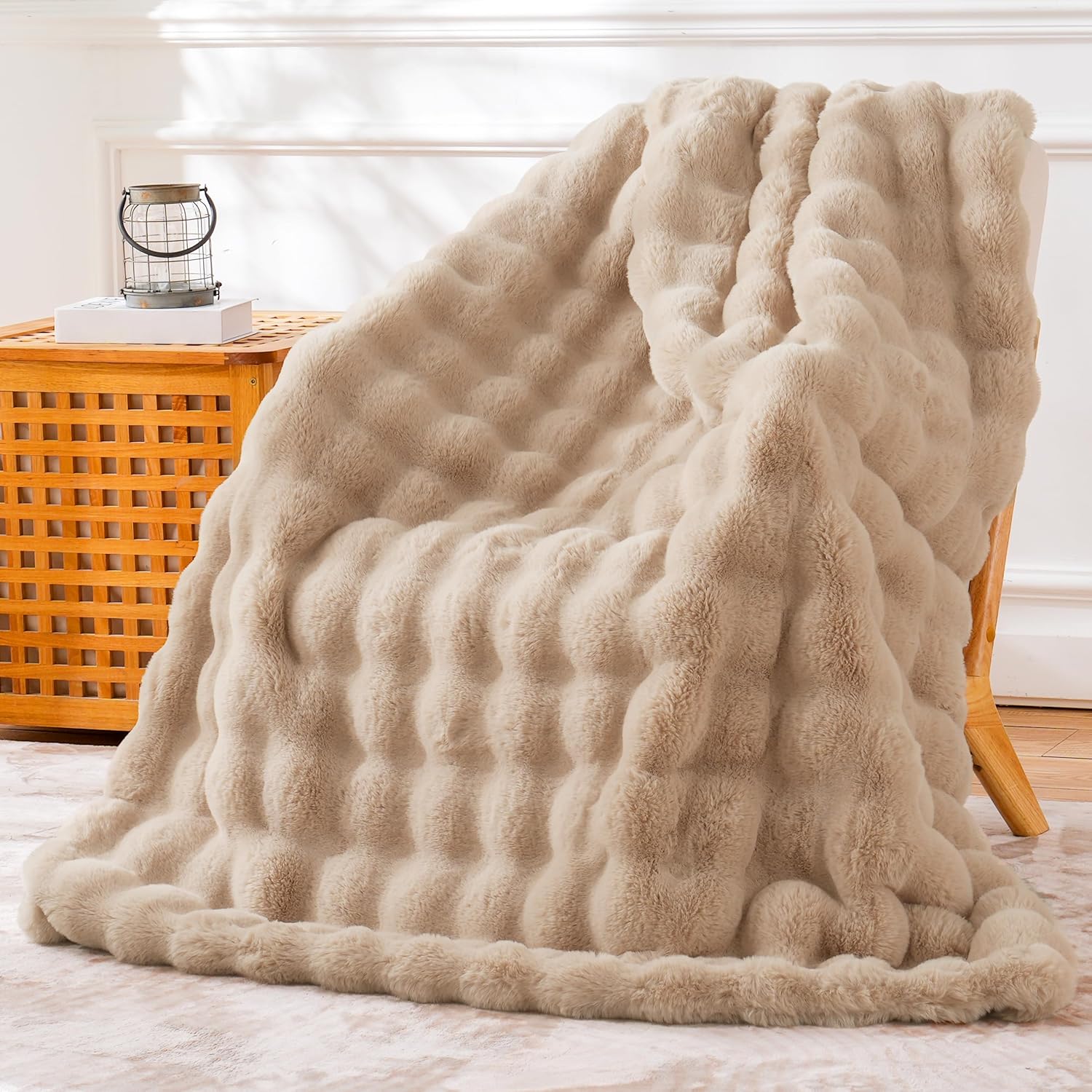 Beige Throw Pillow — 51" — Throw(51" x 63")