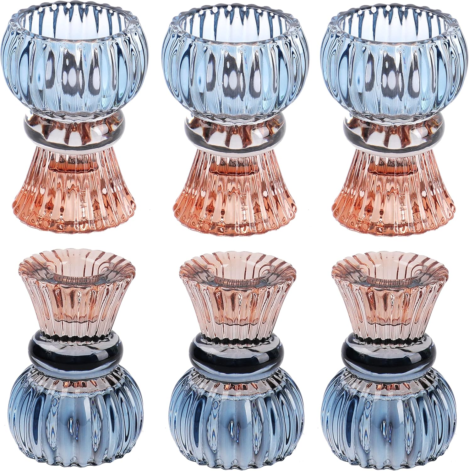 Modern Black Pillar Candle — Set of 3 — Glass-clear