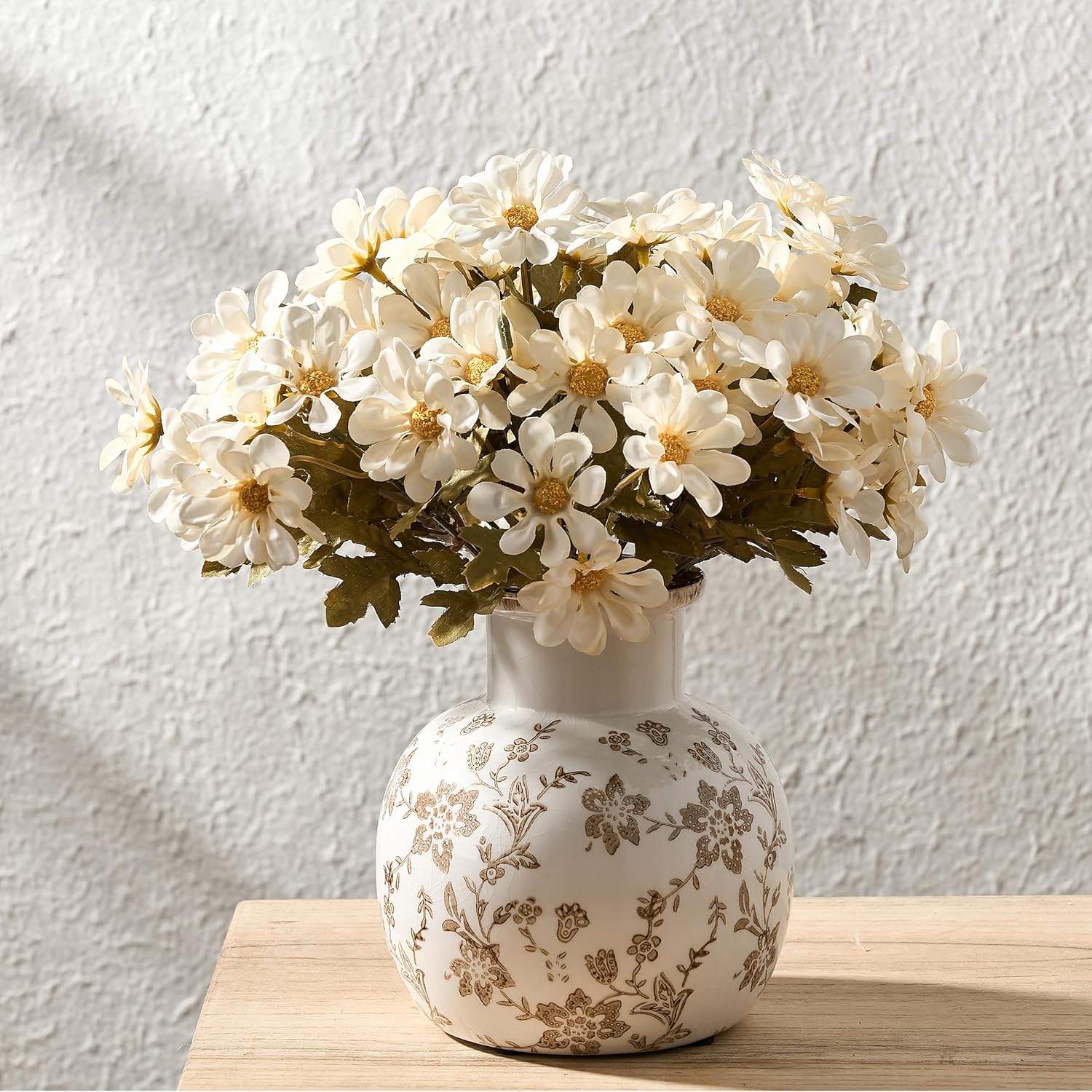 Boho Beige Flower Vase — 6" — Gs18795-brown
