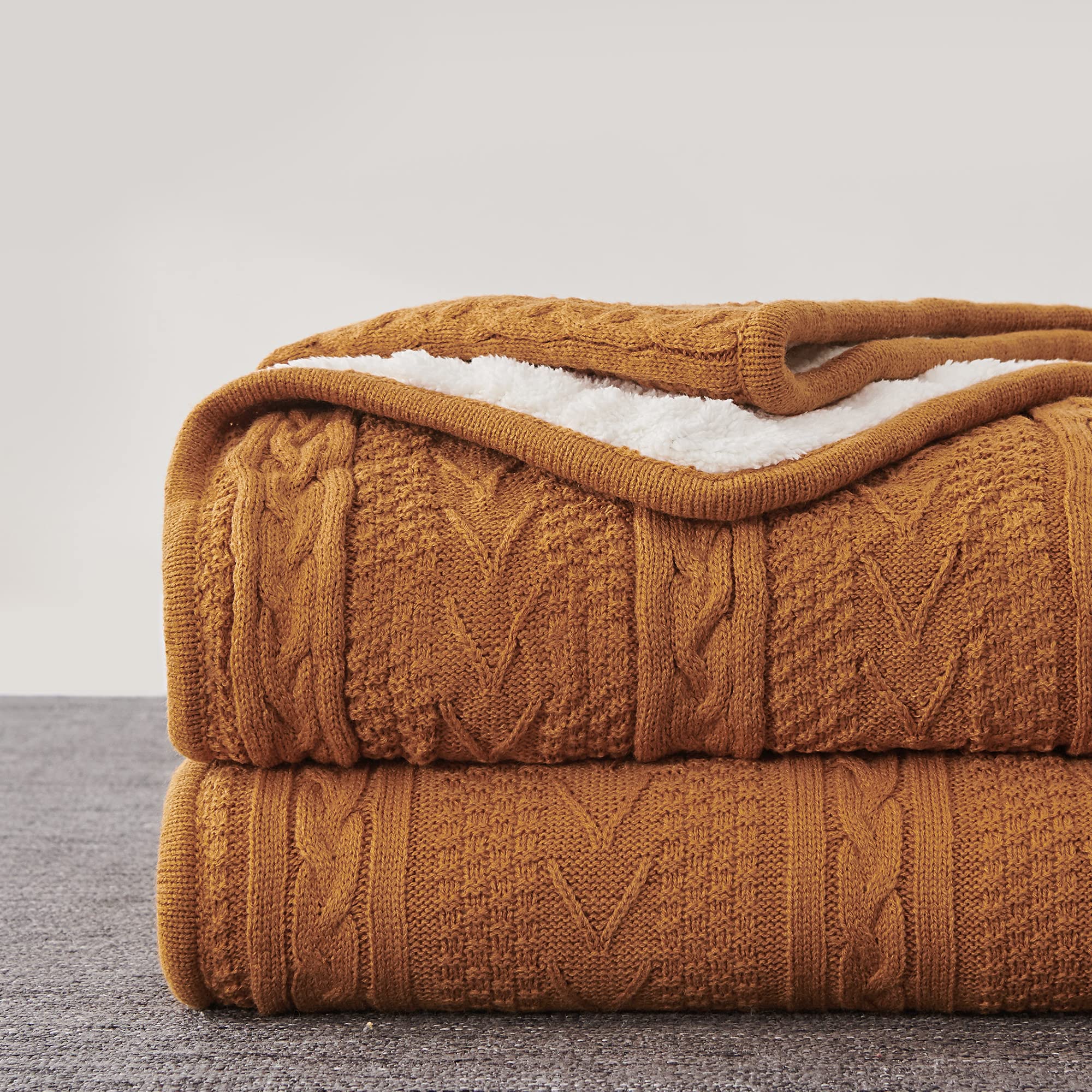 Knit Beige Throw Pillow — 50"