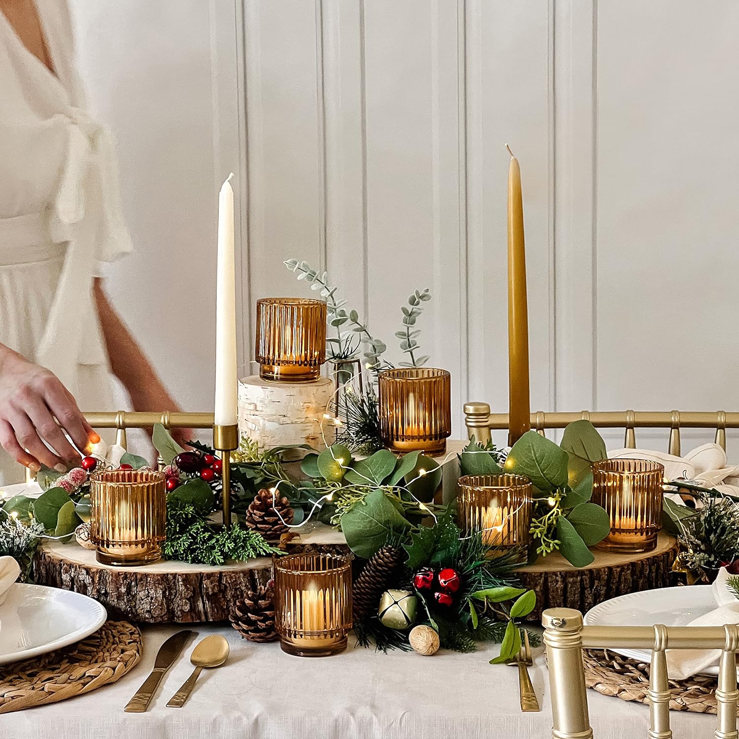 Vintage Boho Gold Candle — Set of 6 - View 3