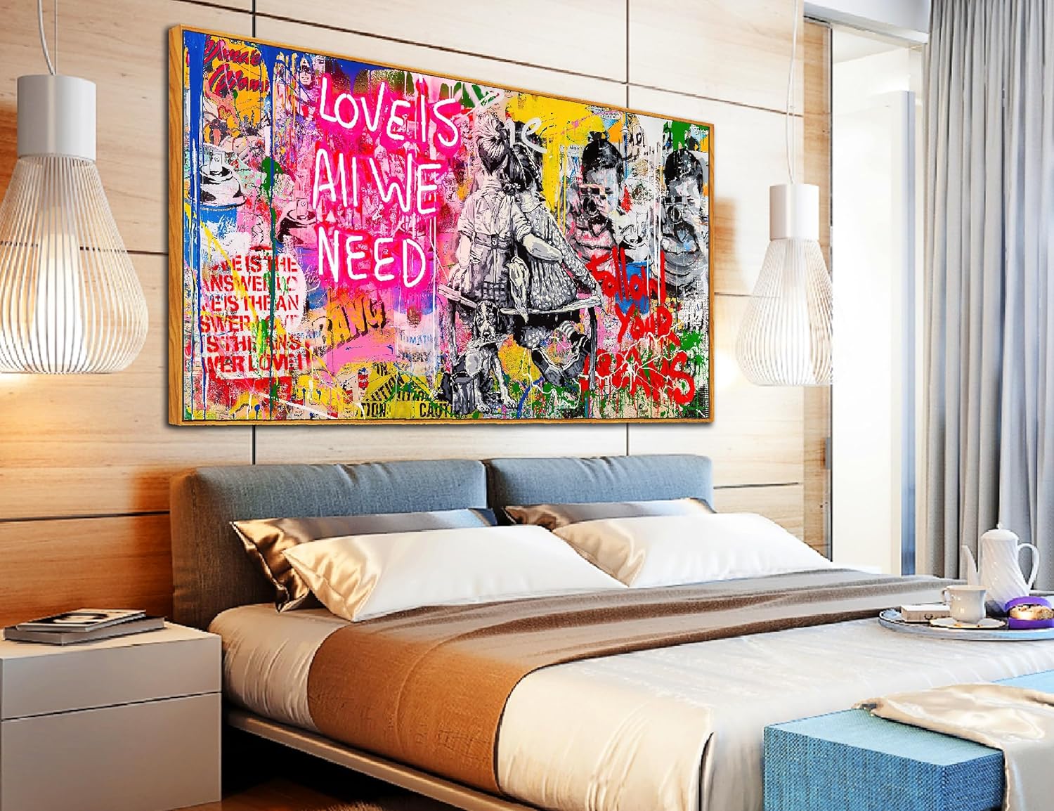 Black Canvas Wall Art — 59" — 59"L x 29"W