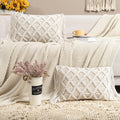 Lumbar Boho Rattan Throw Pillow Cover — Set of 2 — A