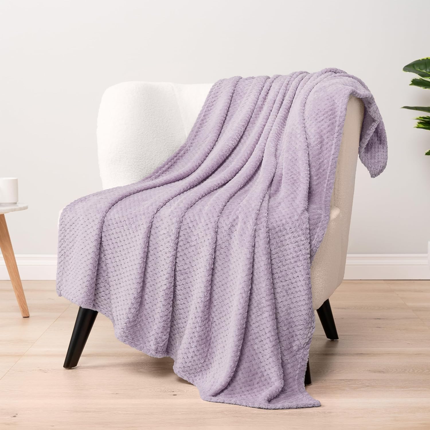 Beige Throw Pillow — 60" — Lavender Purple