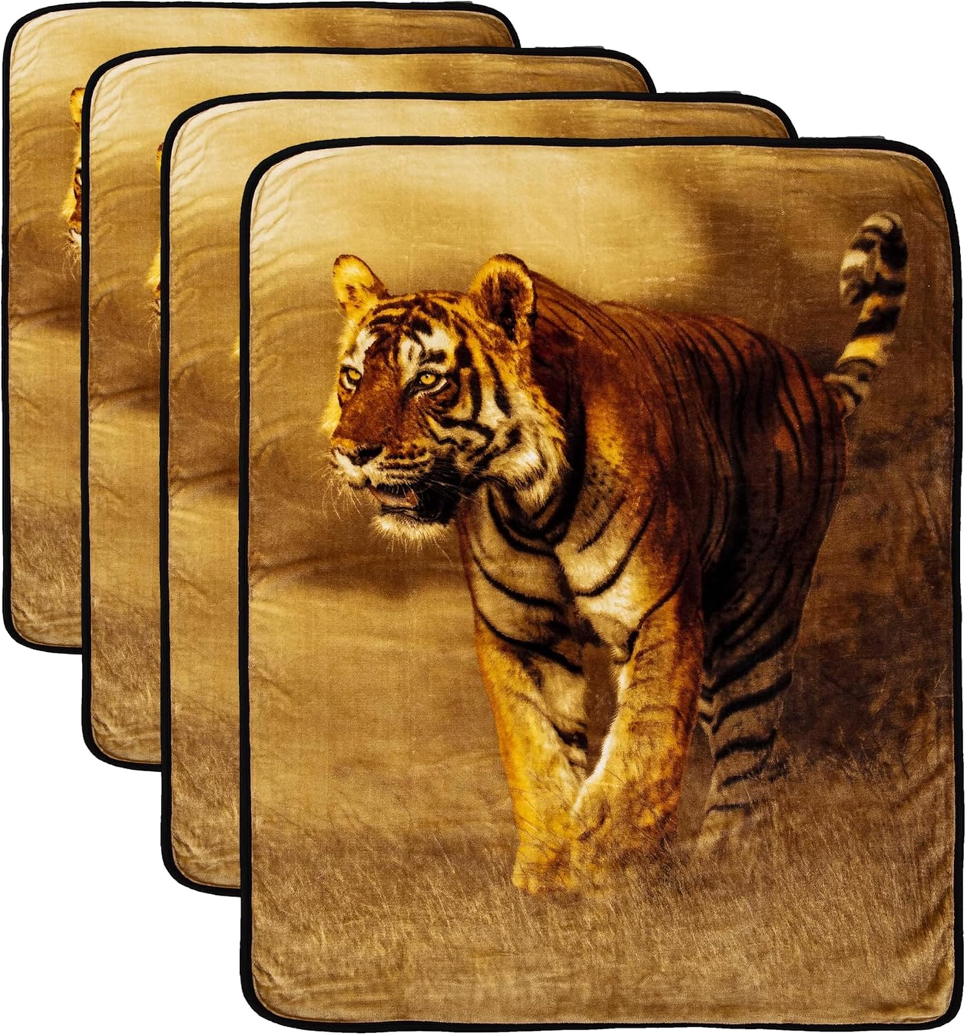 White Throw Pillow — 50" — Savanna Tiger