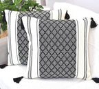 Boho Black Throw Pillow Cover — 20" - View 8