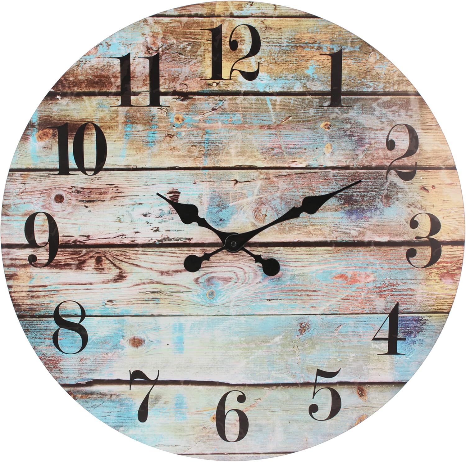 Battery Operated Farmhouse Wood Wall Clock — 18" — 23.5 Inch