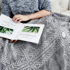 Boho Blue Throw Pillow — 50" - View 5