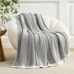 Knit Luxe Beige Throw Pillow — 50" - View 3