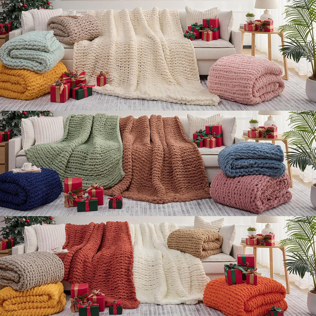Knit Beige Throw Pillow — 50" - View 7